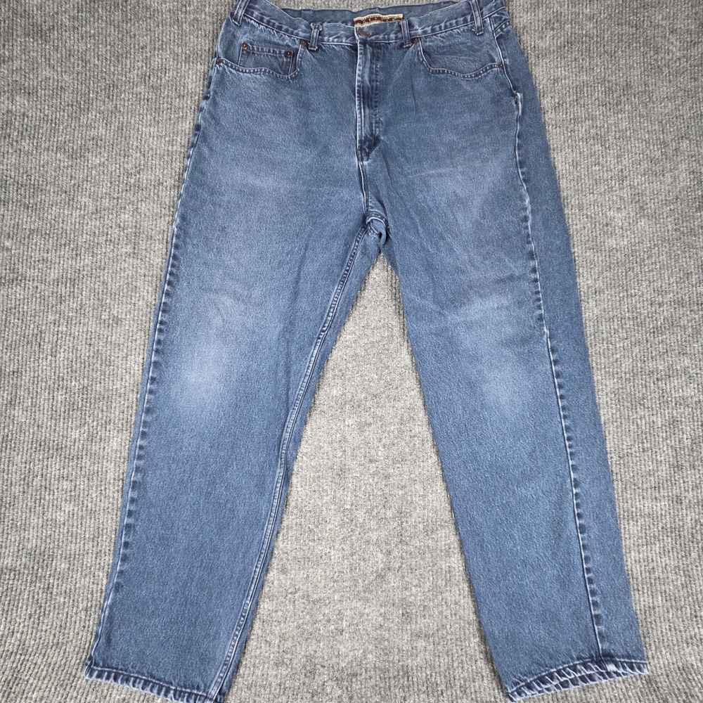 Merona Men's Blue Wash‎ Denim Jeans Size W40 L32 Relaxed Fit Cotton